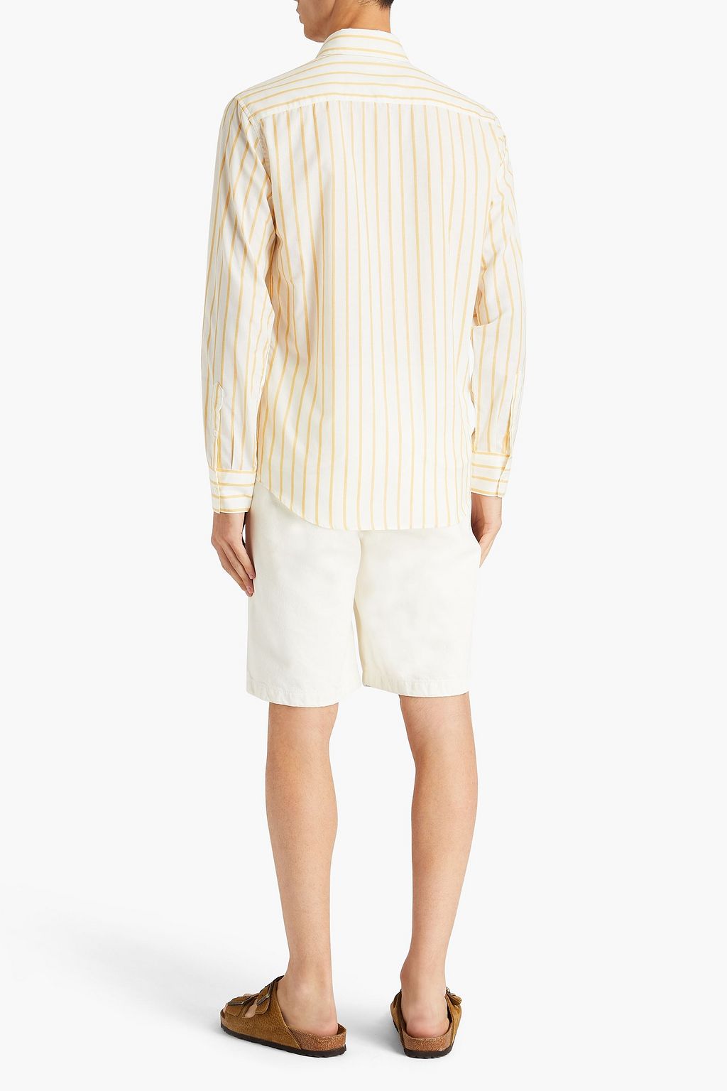 FRESCOBOL CARIOCA Striped cotton and silk-blend shirt