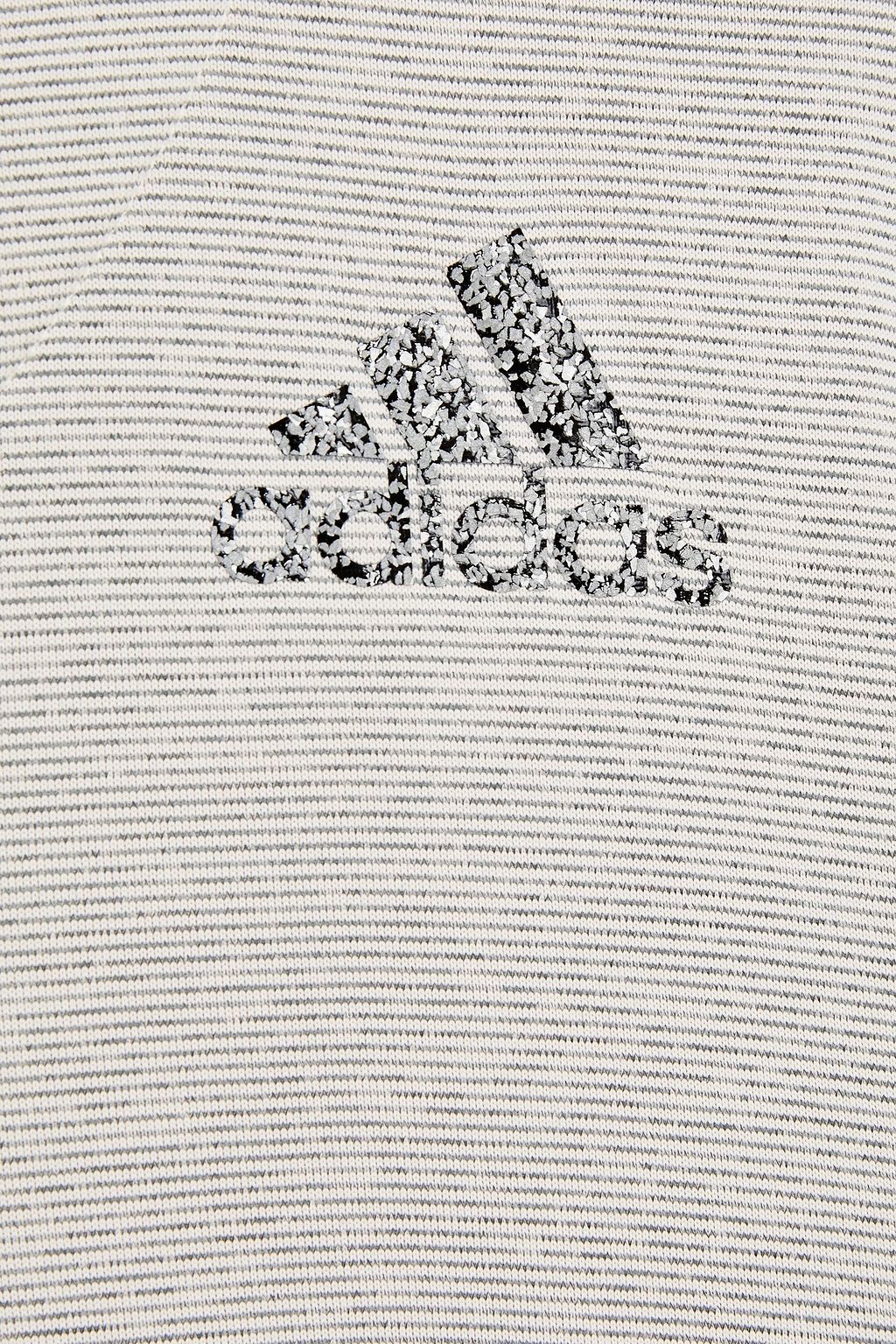 ADIDAS Striped logo-print stretch jersey T-shirt