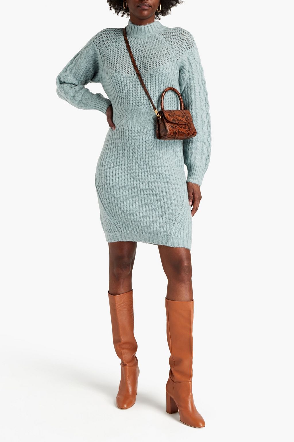 NICHOLAS Cable-knit mini dress