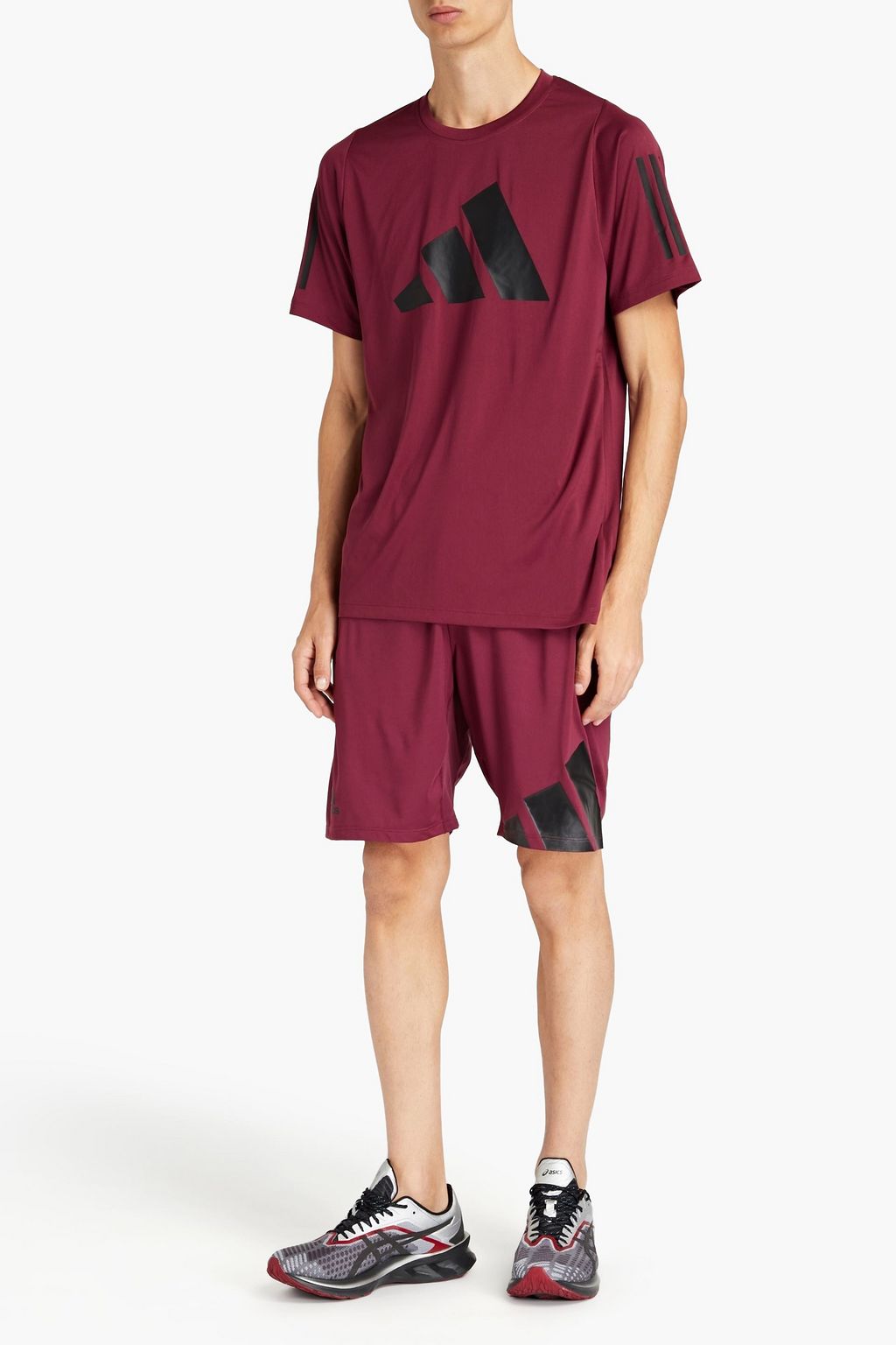 ADIDAS Printed stretch-jersey T-shirt