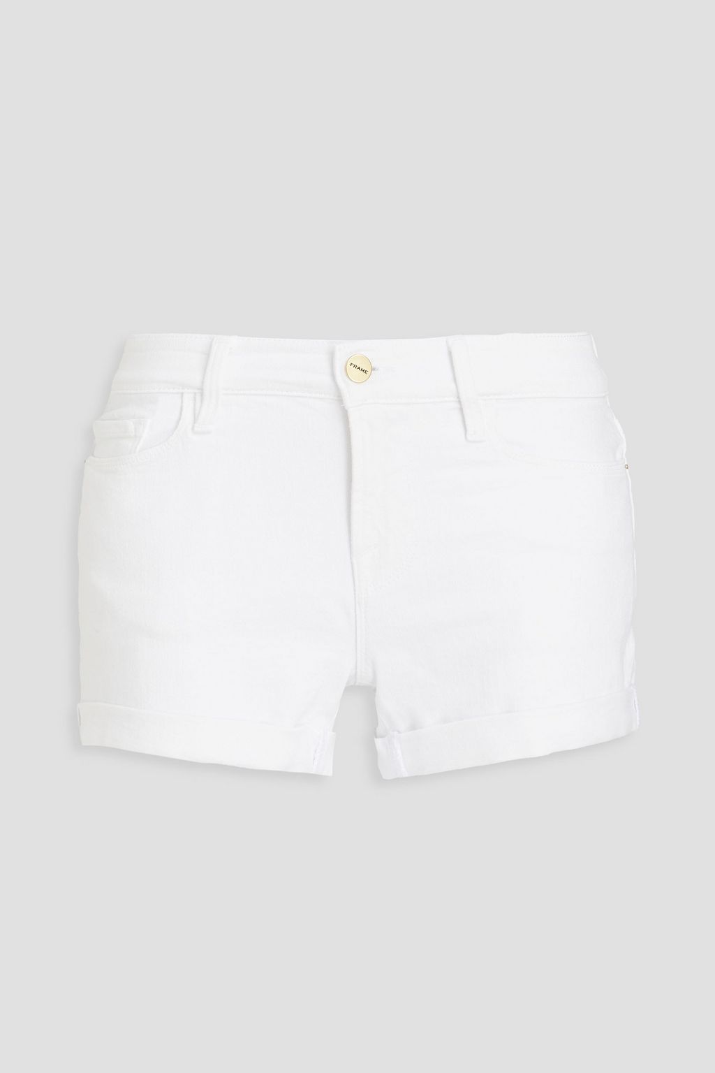 White cutoff denim shorts hotsell