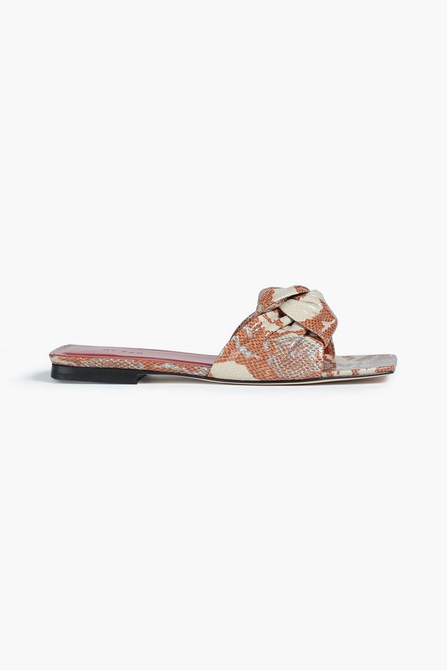 Lima twisted snake-effect leather sandals