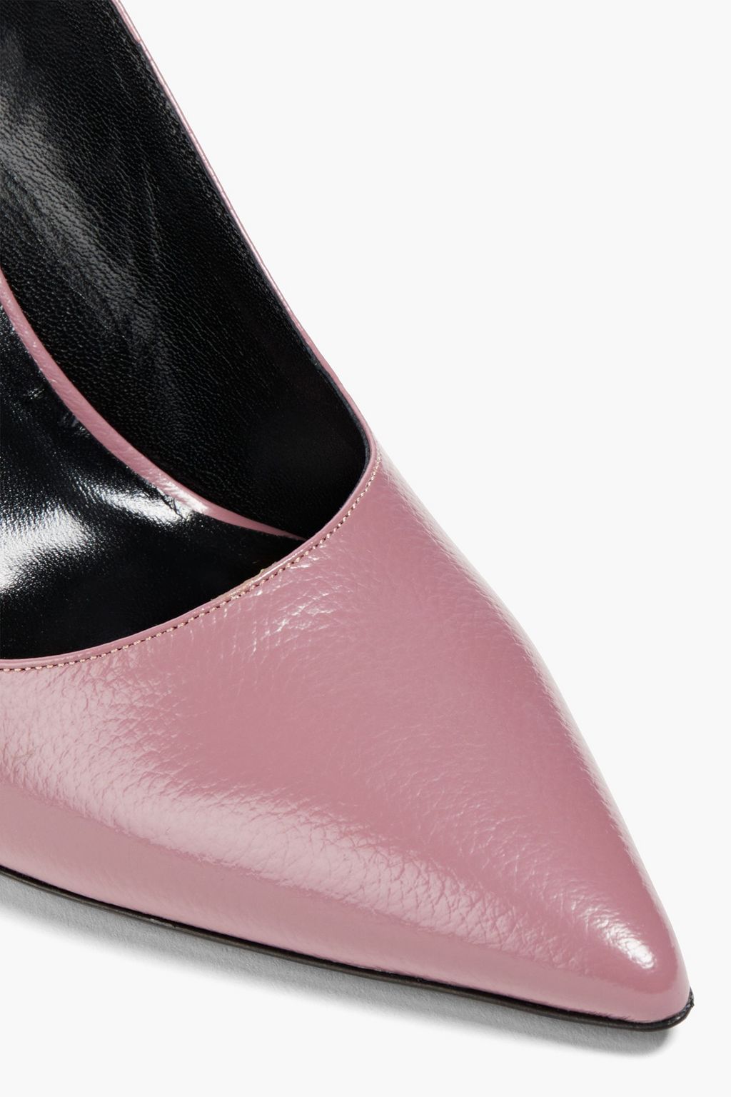 BY FAR Alena pebbled-leather pumps