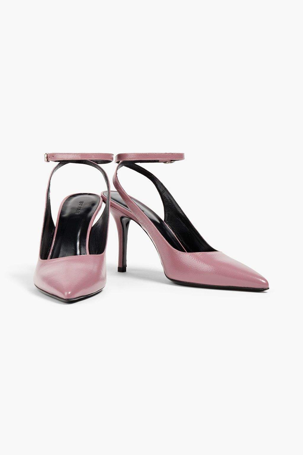 BY FAR Alena pebbled-leather pumps