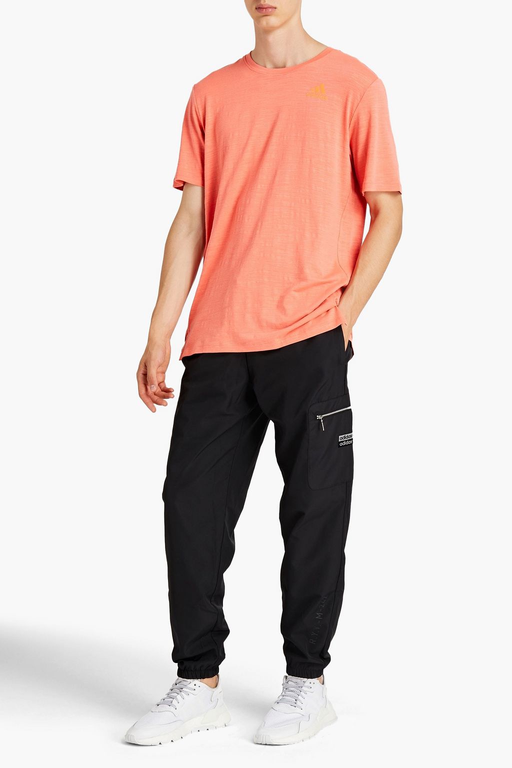 ADIDAS Logo-printed slub-jersey T-shirt