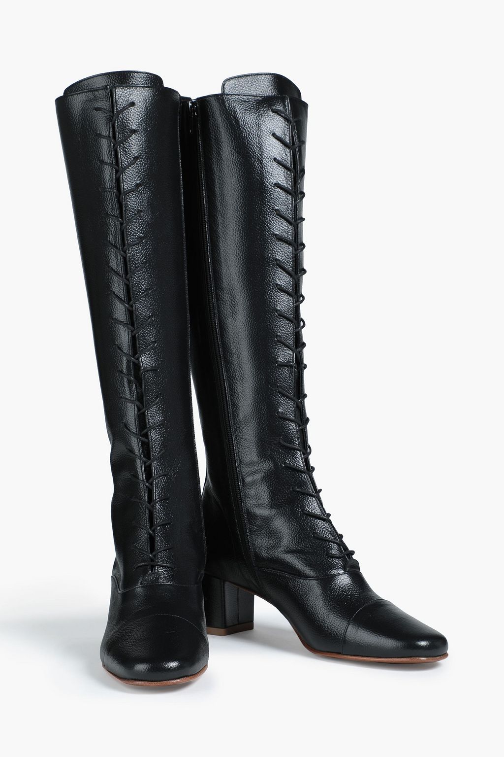 BY FAR Lada 42 textured-leather knee boots