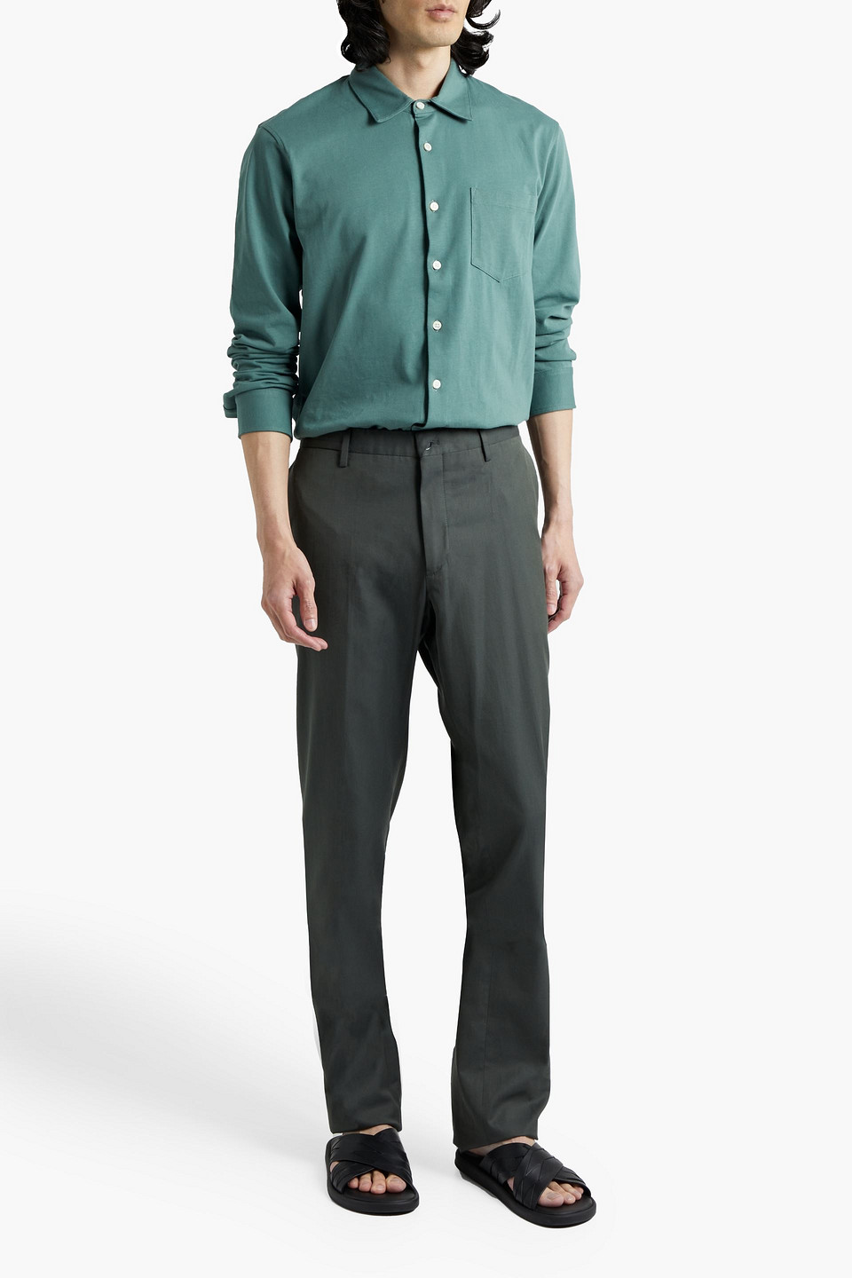 Ermenegildo Zegna Man Cotton-twill Pants In Forest Green