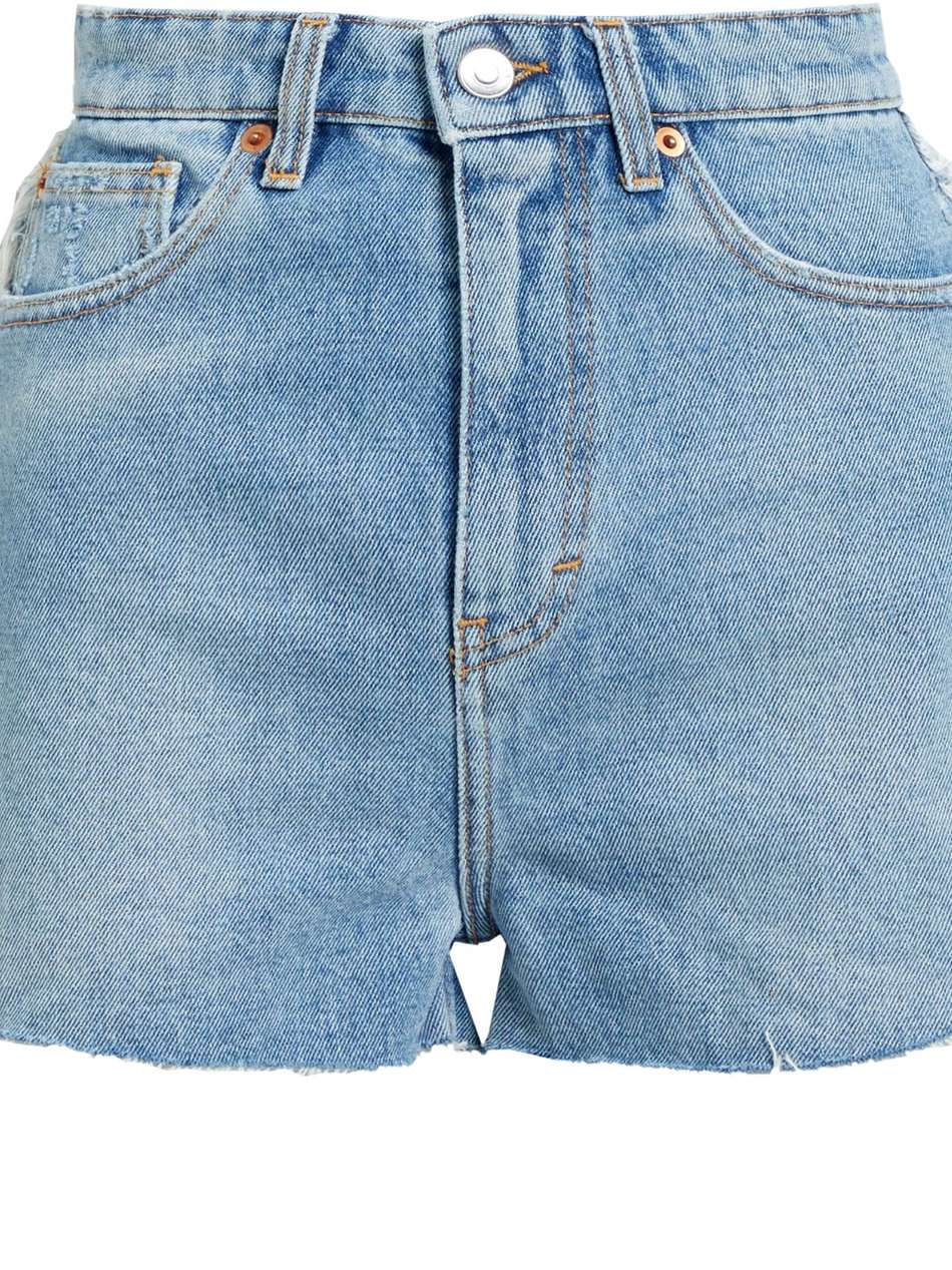 modern frayed denim shorts