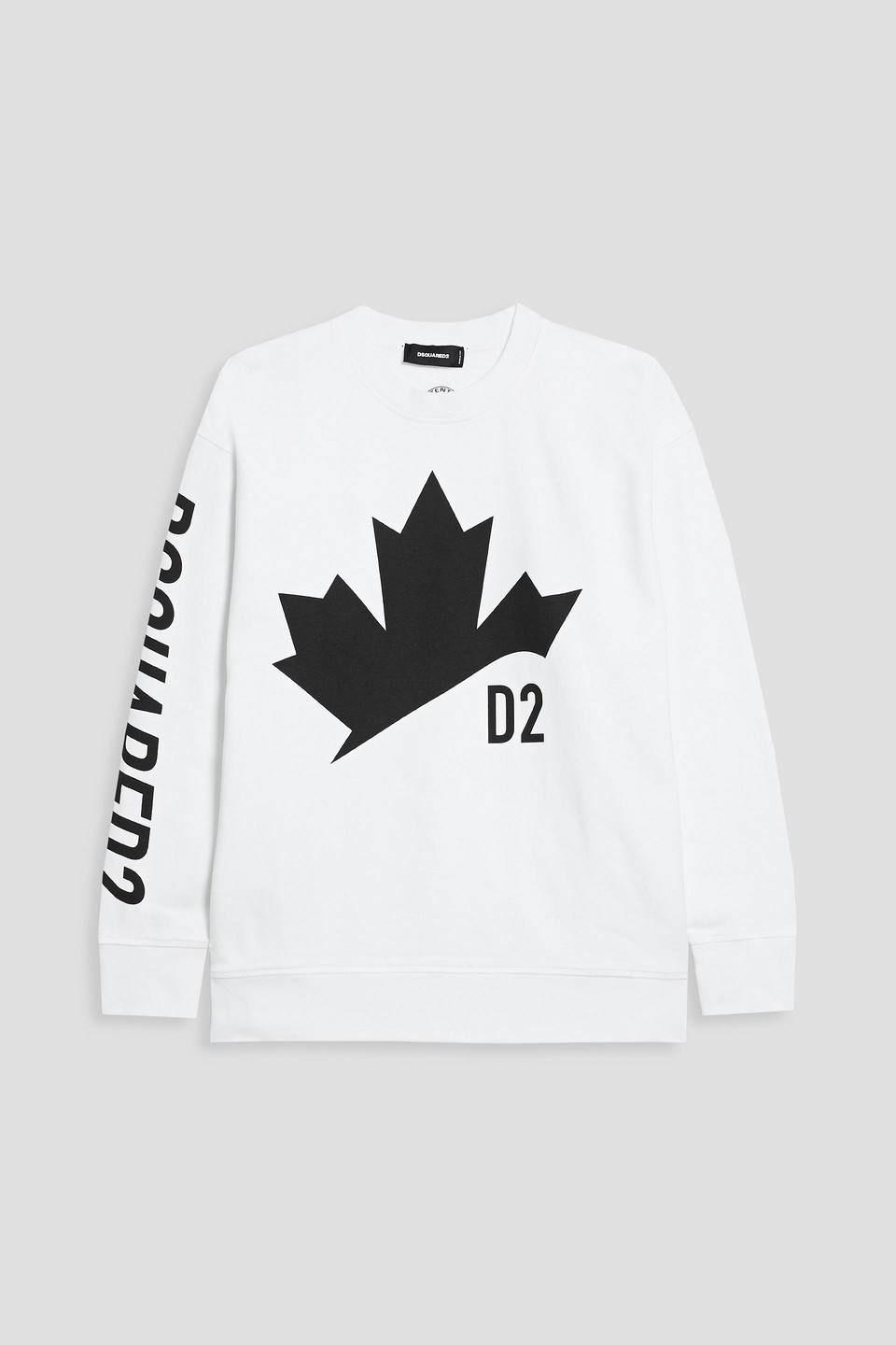 Dsquared2 Printed Cotton-fleece Sweatshirt In White