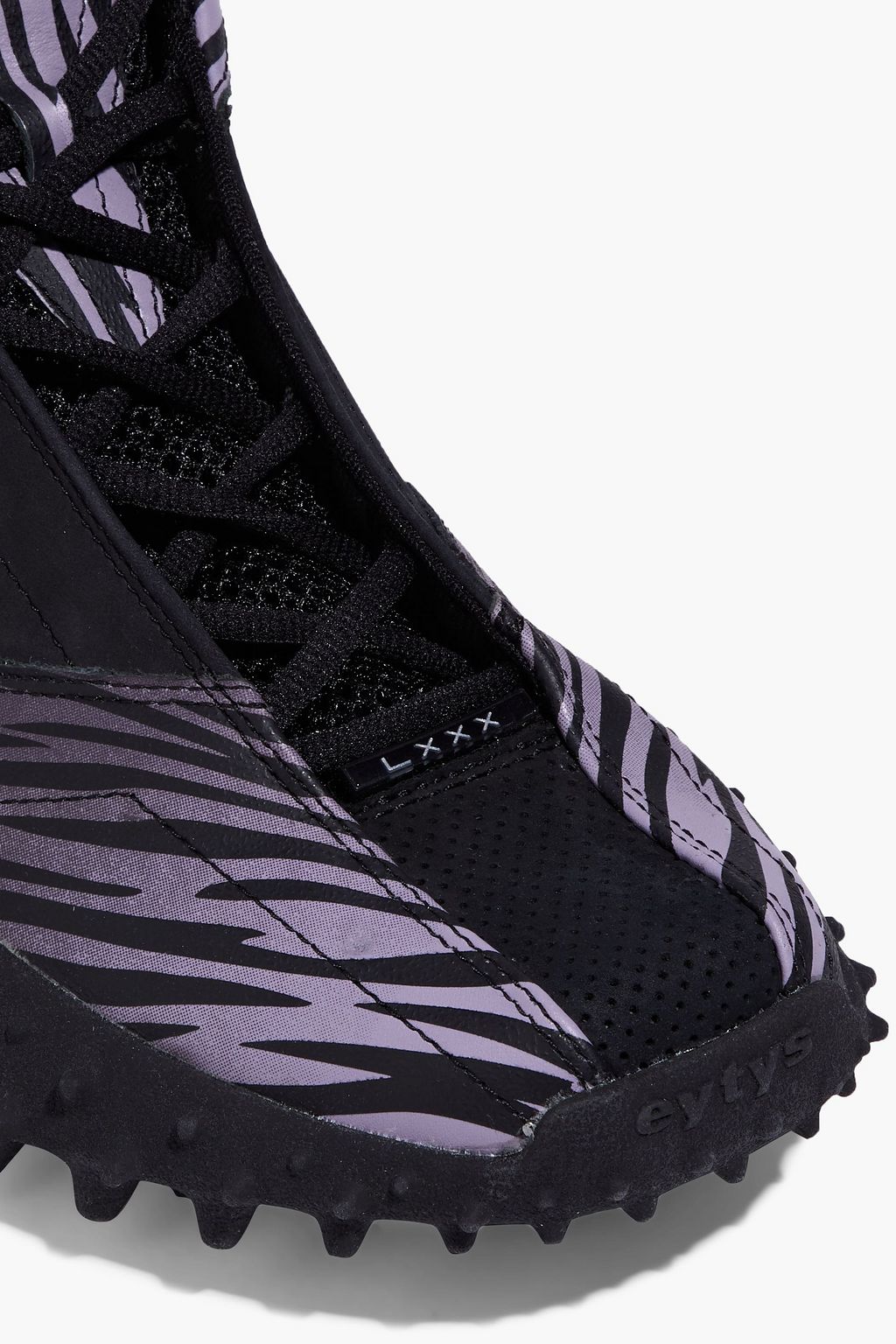 EYTYS Aphex zebra-print leather and nubuck sneakers