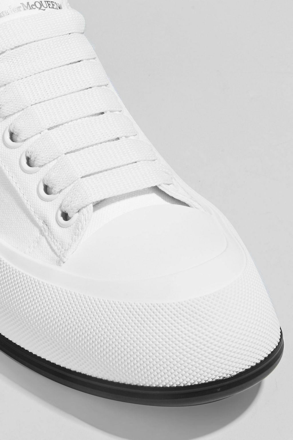 ALEXANDER MCQUEEN Suede-trimmed canvas sneakers