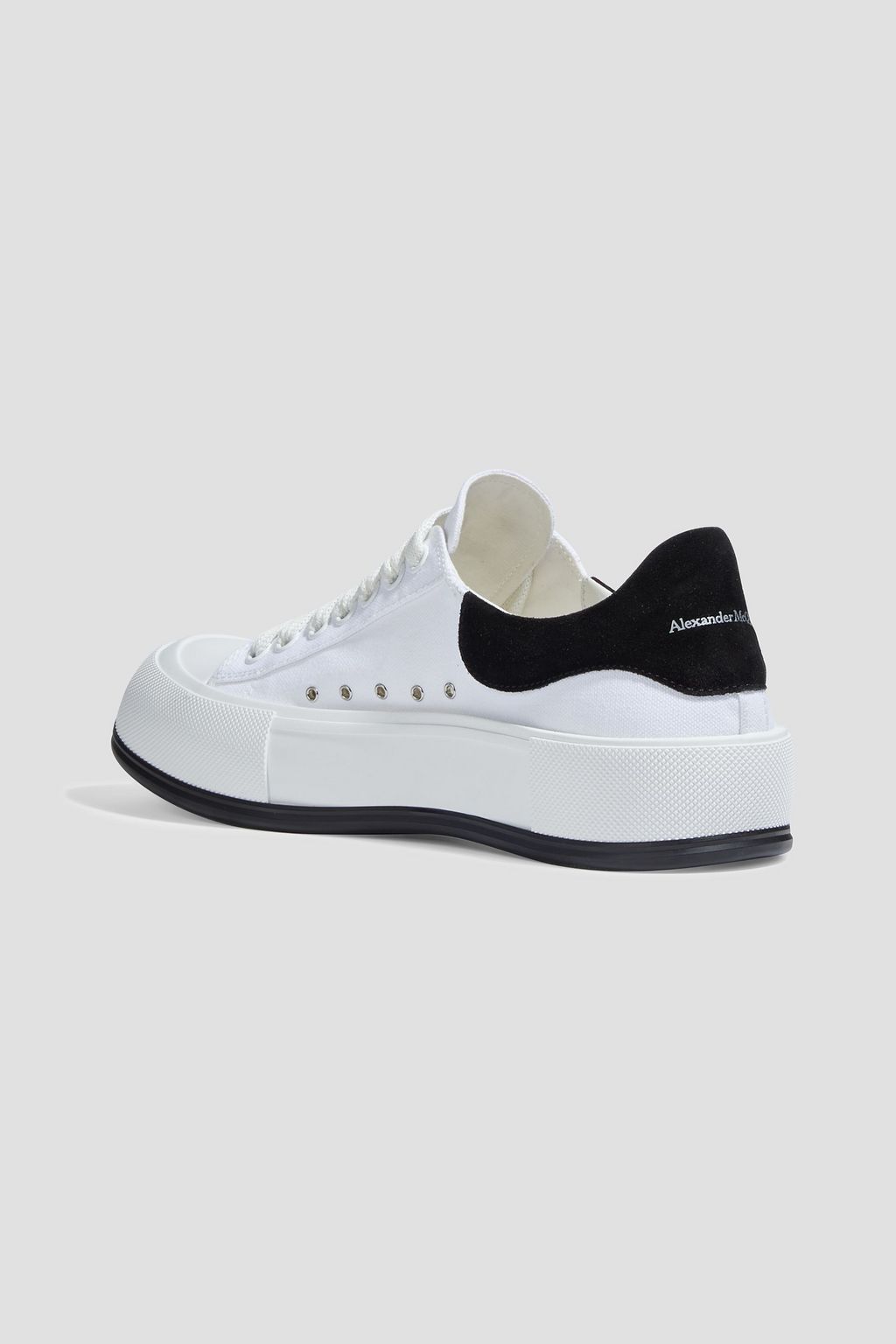 ALEXANDER MCQUEEN Suede-trimmed canvas sneakers