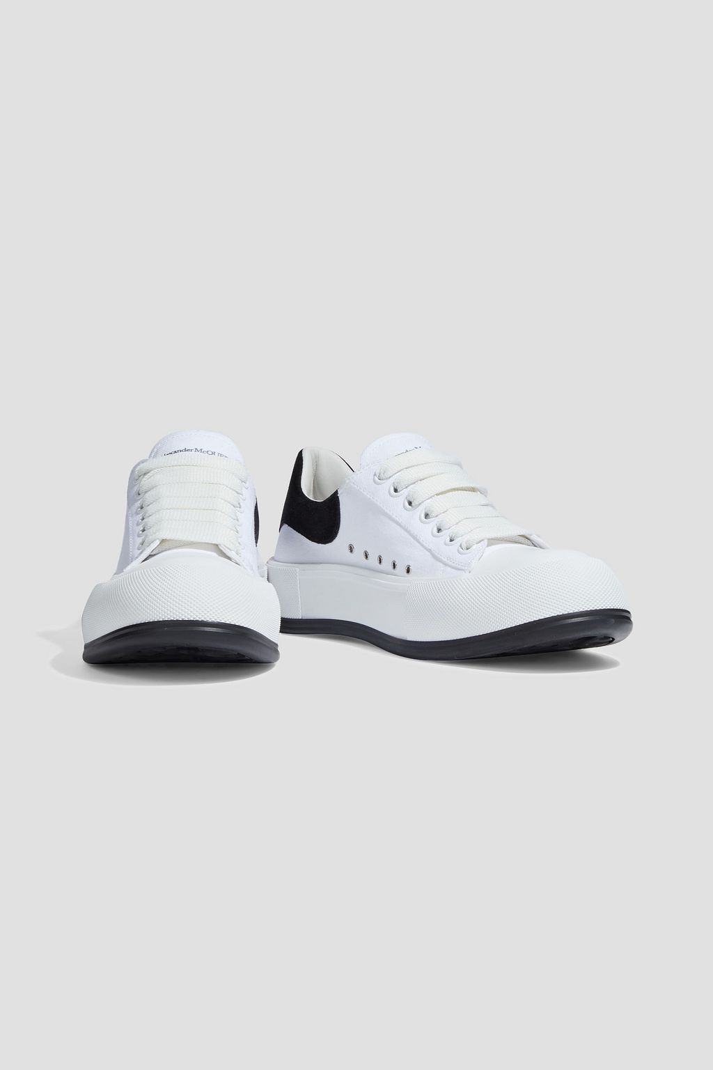 ALEXANDER MCQUEEN Suede-trimmed canvas sneakers