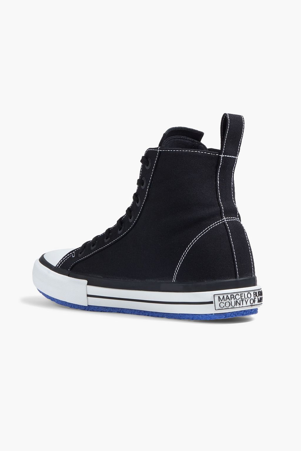 MARCELO BURLON Embroidered canvas high-top sneakers