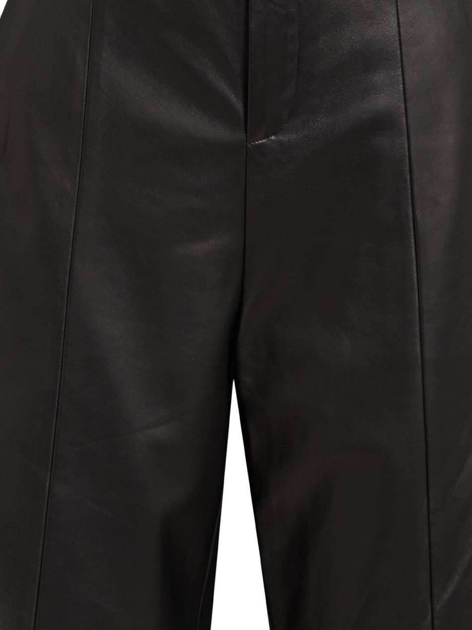 augie crepe-trimmed leather shorts