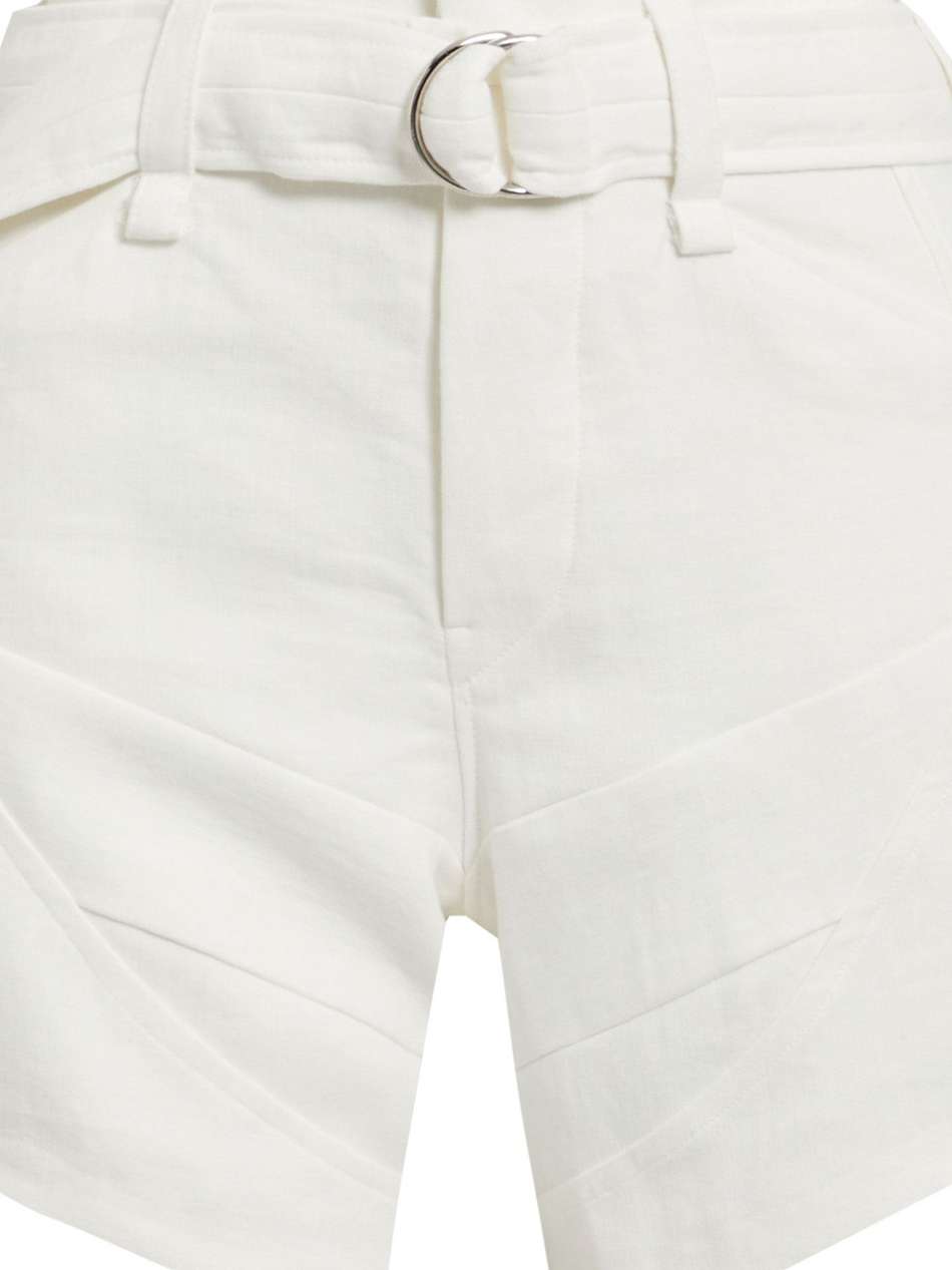 ouna belted linen and cotton-blend shorts