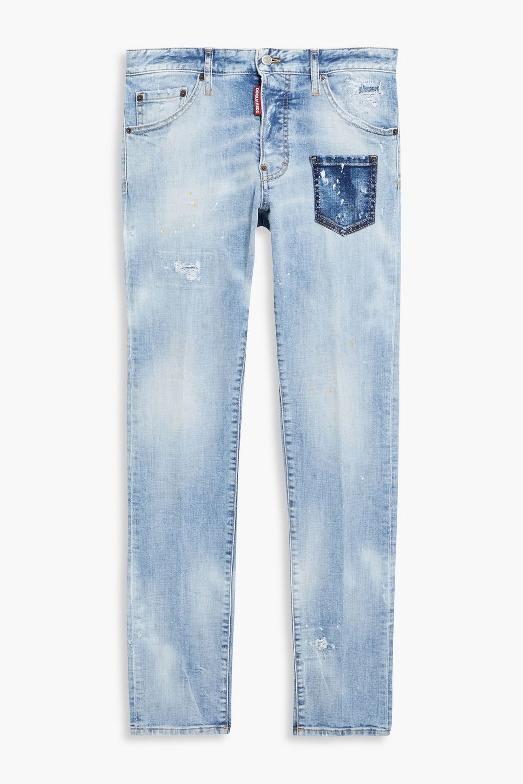 Light denim Skinny-fit patchwork 