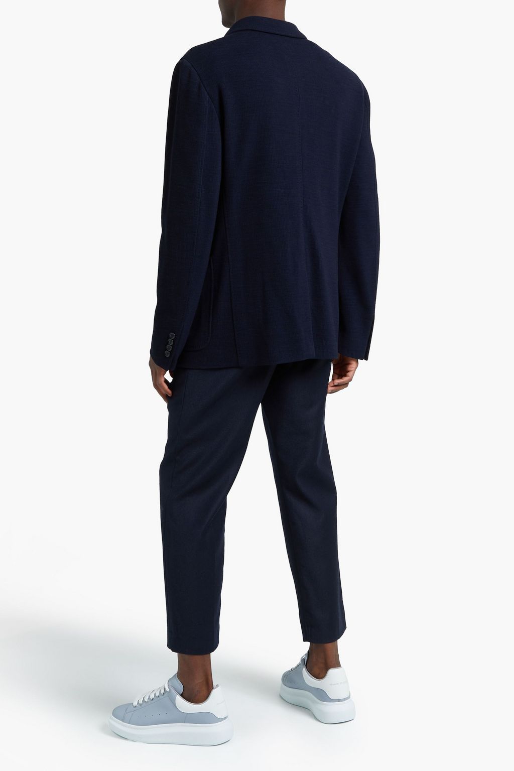 ZEGNA Striped wool-blend jersey blazer