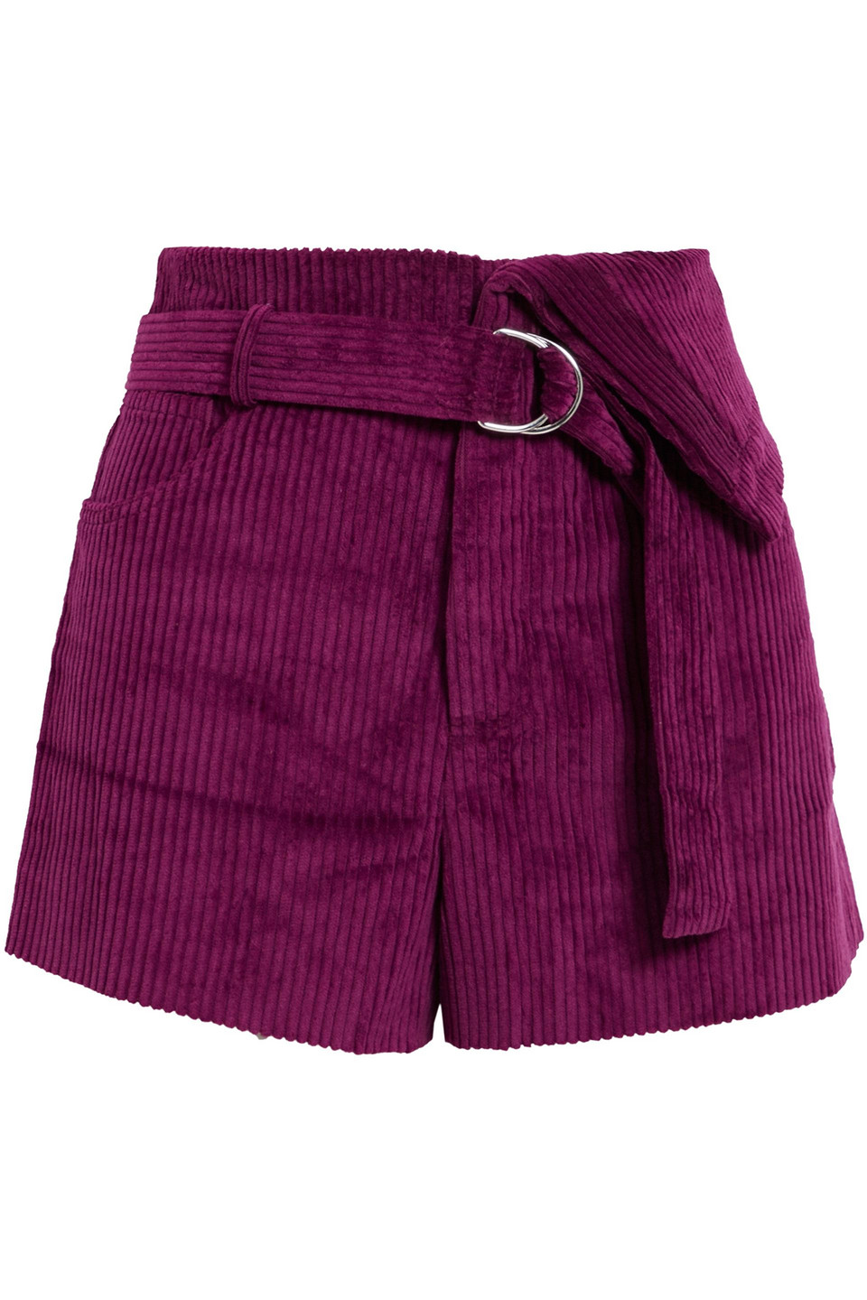 Simply belted cotton-blend corduroy shorts