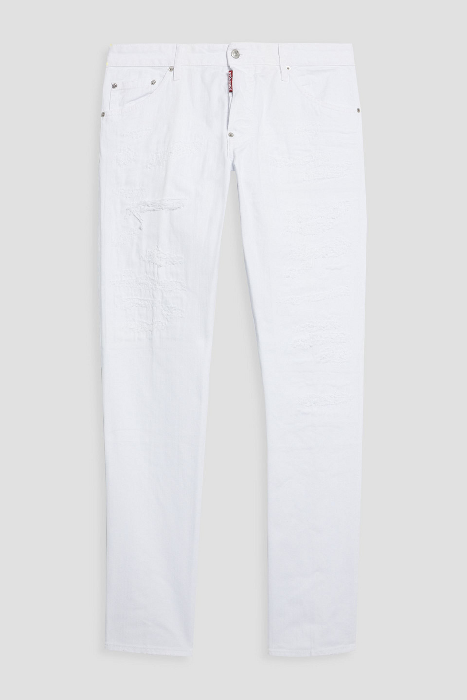 Skinny-fit distressed denim jeans