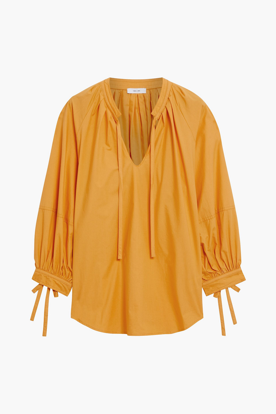 Lucille gathered organic cotton-poplin top