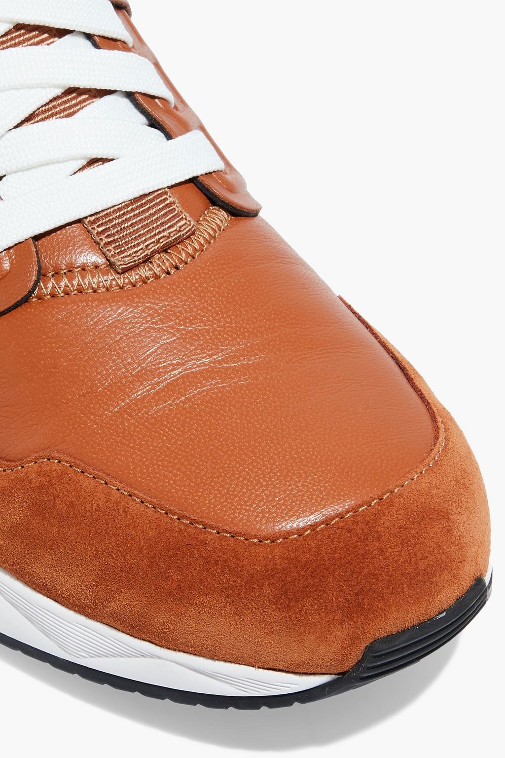 TOM FORD Suede -trimmed leather and neoprene sneakers