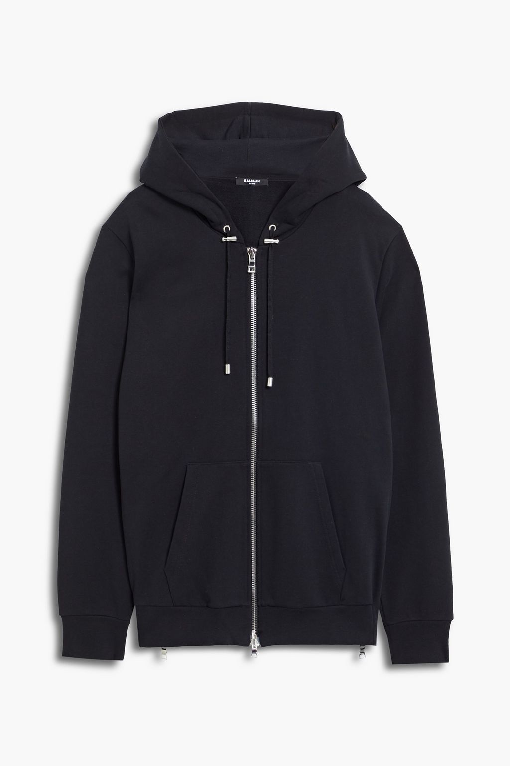 BALMAIN Printed French cotton-terry zip-up hoodie | THE OUTNET