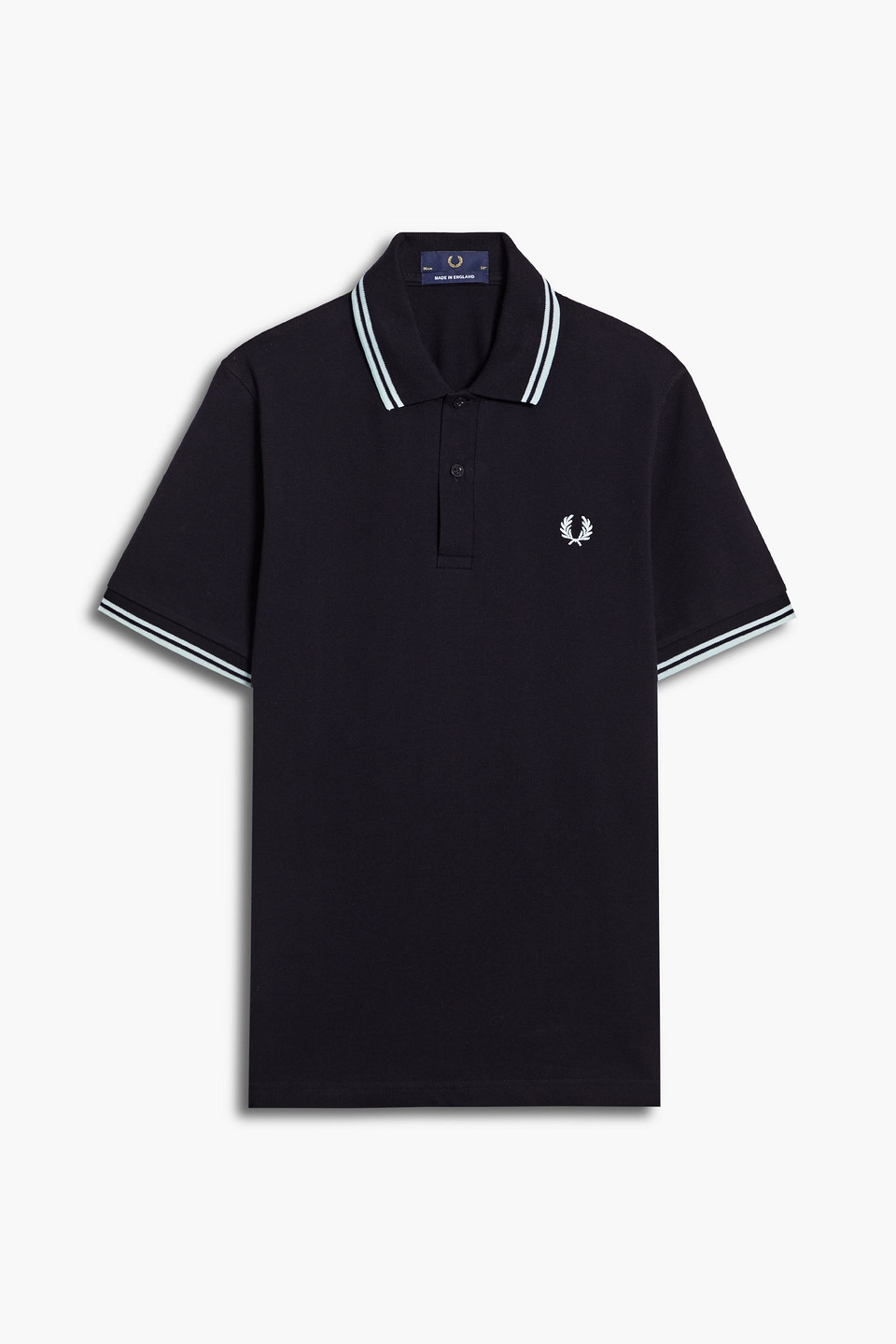 Fred Perry Twin Tipped Cotton Polo Shirt In Black