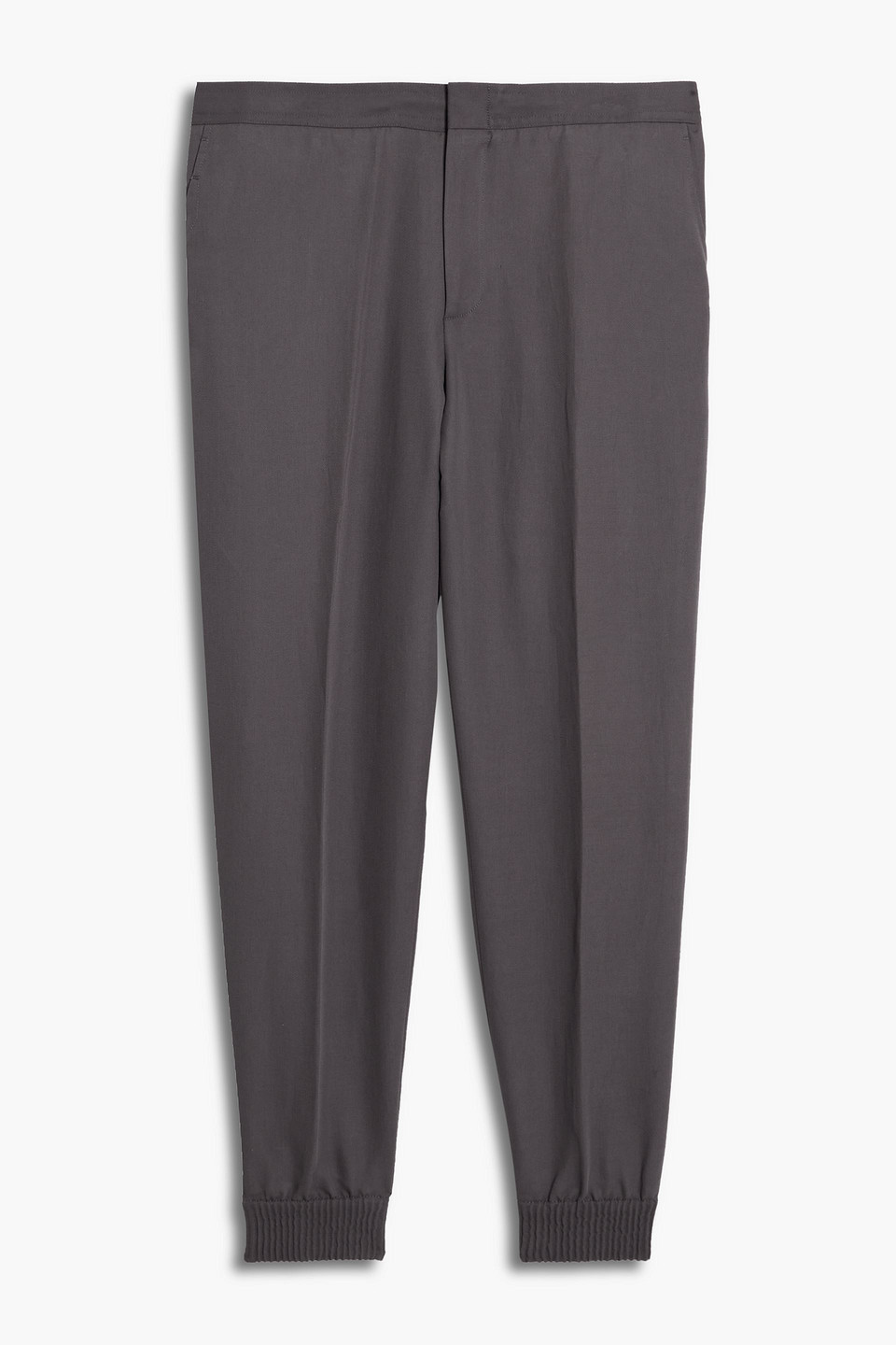 Slim-fit cotton and linen-blend pants
