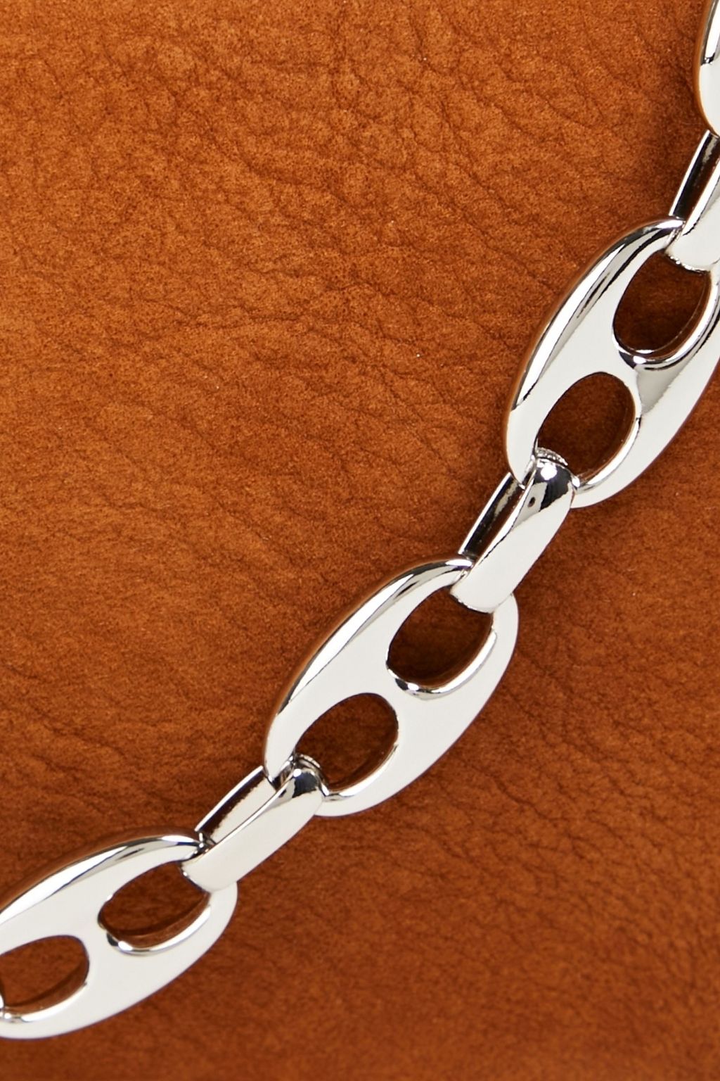 BY FAR Mini Rachel chain-embellished nubuck shoulder bag
