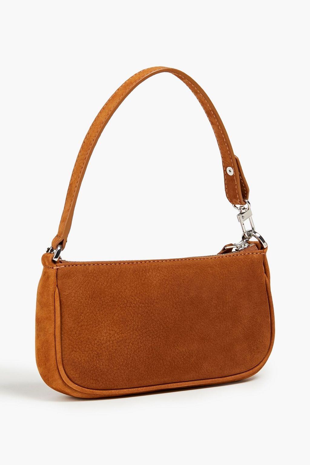 BY FAR Mini Rachel chain-embellished nubuck shoulder bag