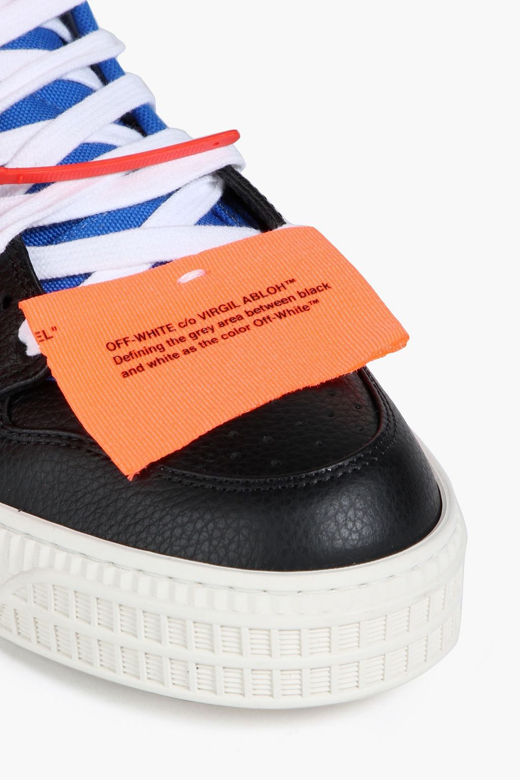 OFF-WHITE™ Printed canvas and textured-leather leather high-top sneakers