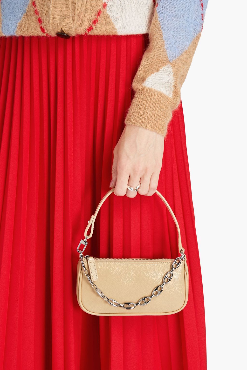 BY FAR Mini Rachel pebbled-leather shoulder bag