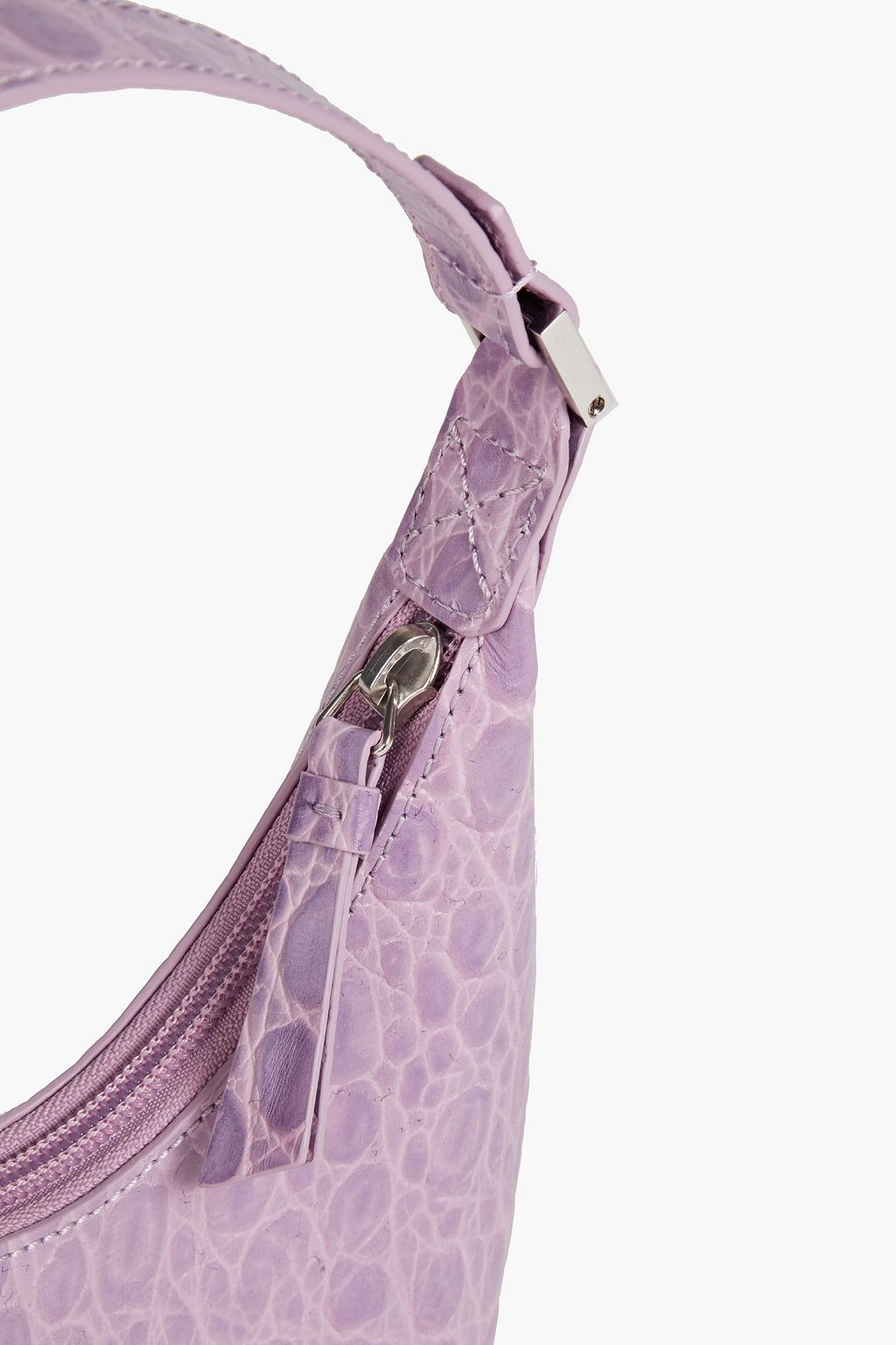 BY FAR Amber croc-effect leather shoulder bag