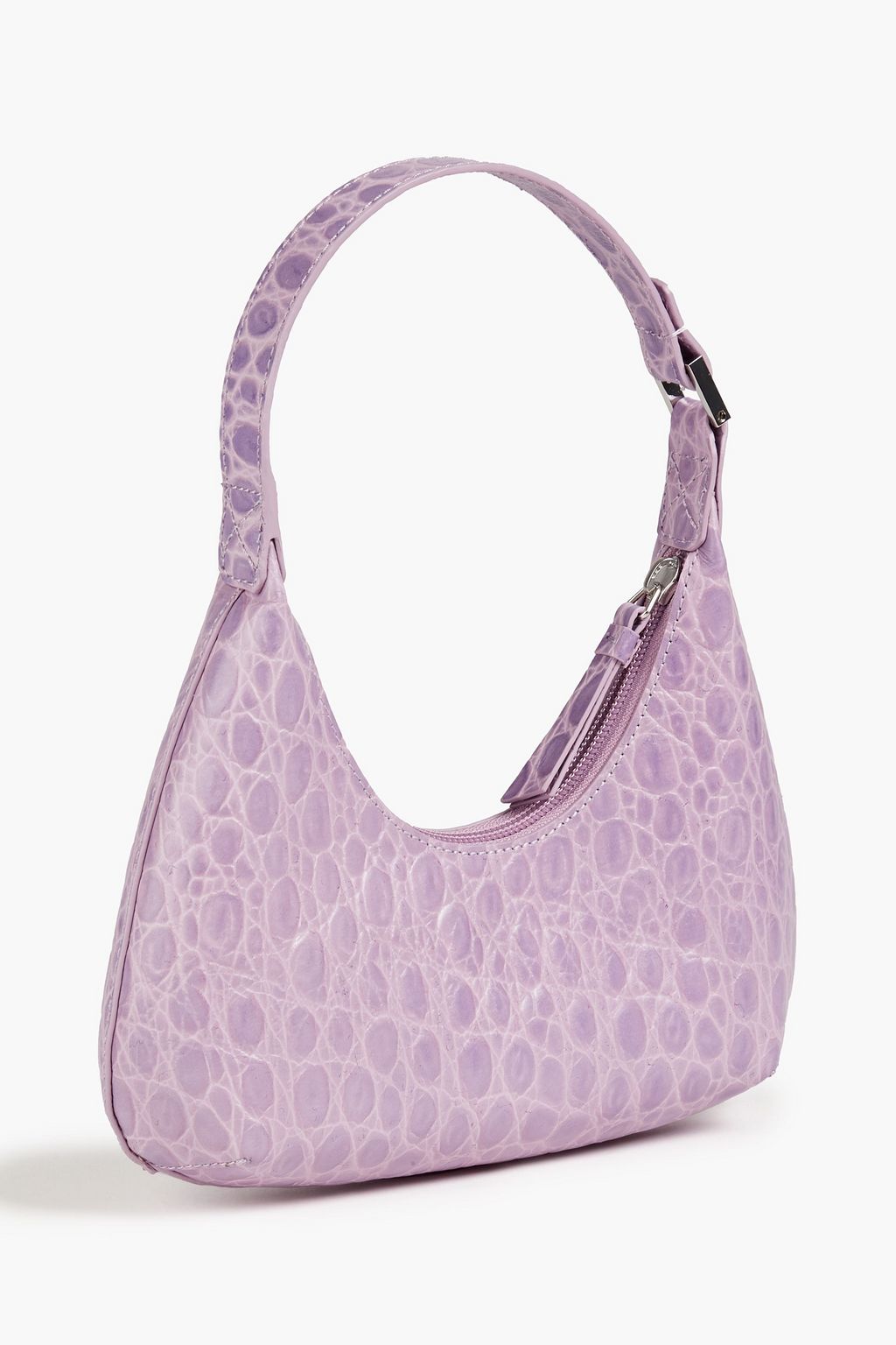 BY FAR Amber croc-effect leather shoulder bag