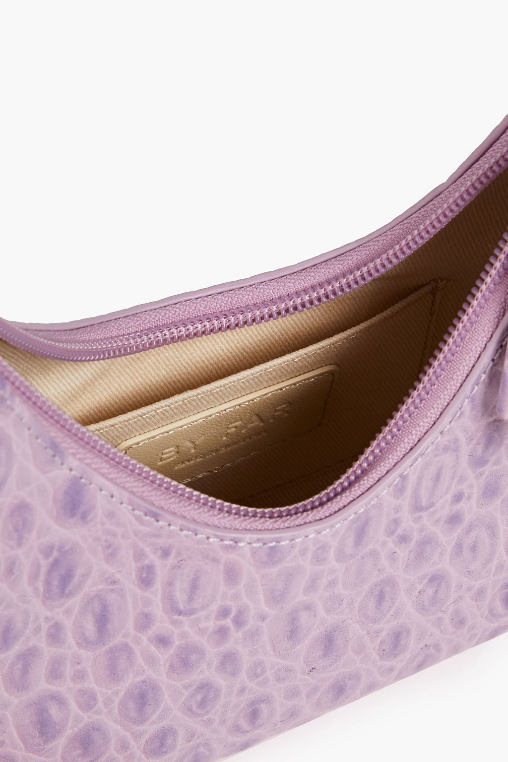 BY FAR Amber croc-effect leather shoulder bag