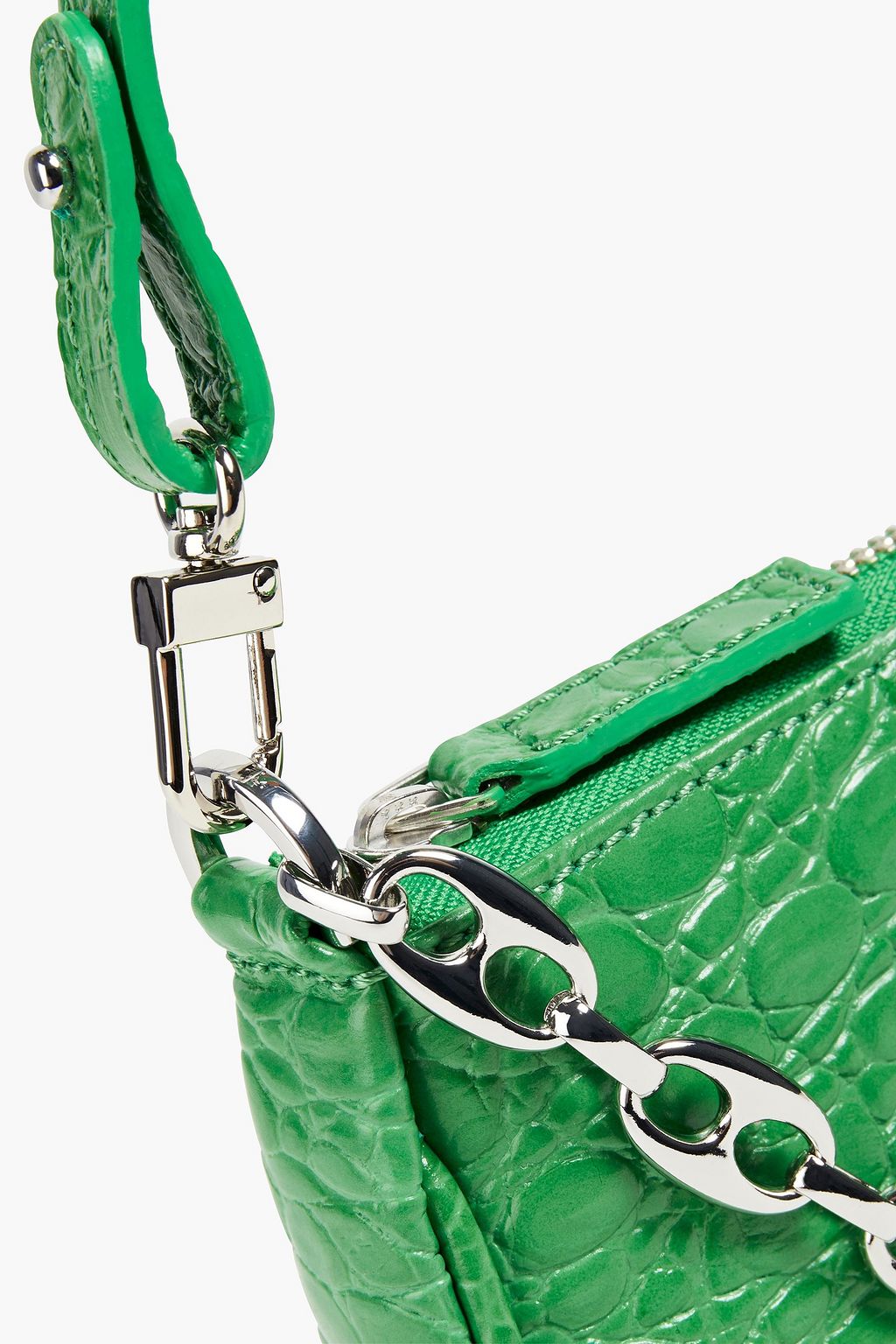 BY FAR Rachel croc-effect leather shoulder bag