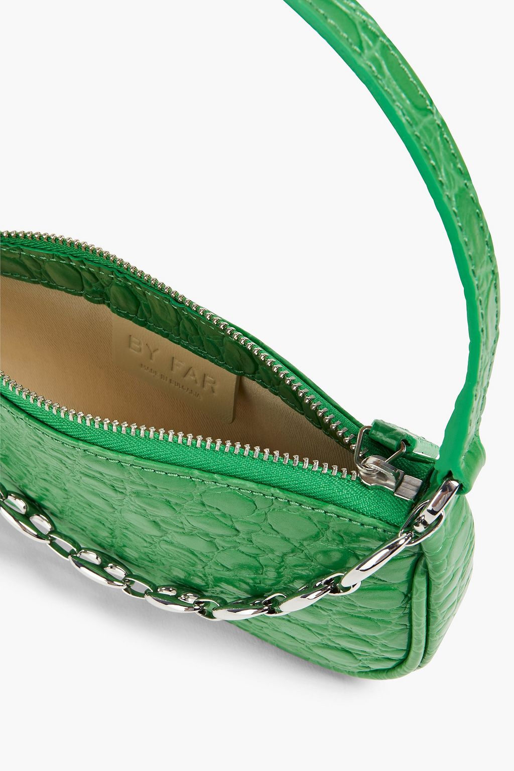 BY FAR Rachel croc-effect leather shoulder bag