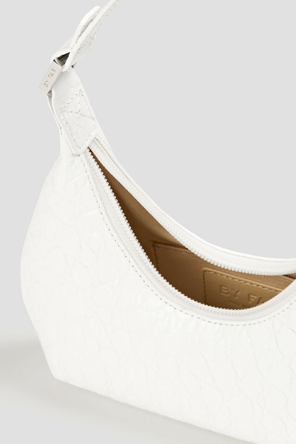 BY FAR Amber croc-effect leather shoulder bag