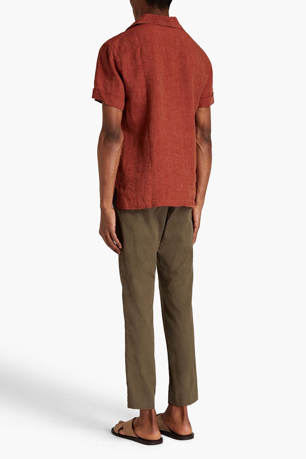 FRESCOBOL CARIOCA Stretch-cotton seersucker chinos