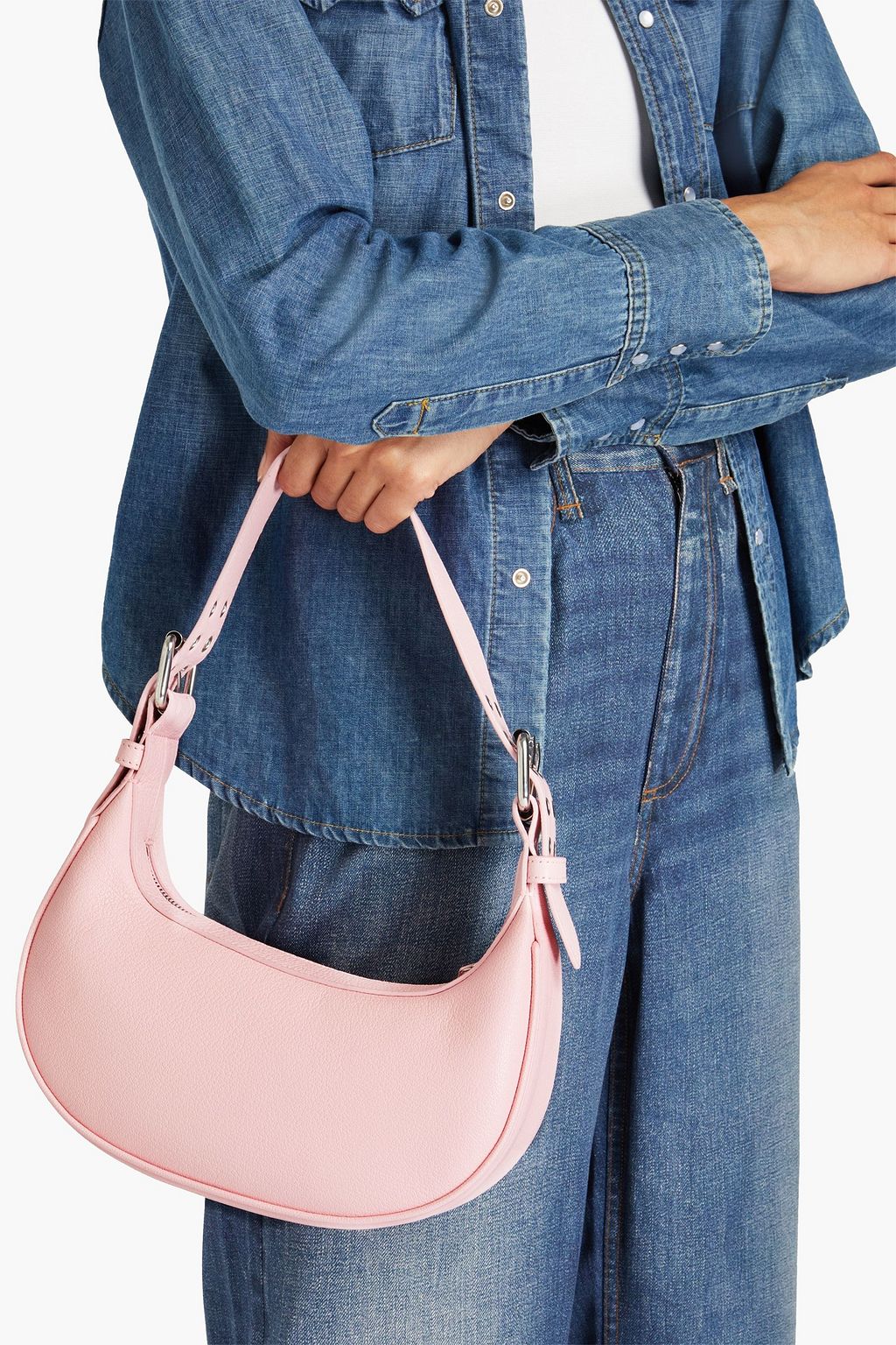 BY FAR Soho pebbled-leather shoulder bag
