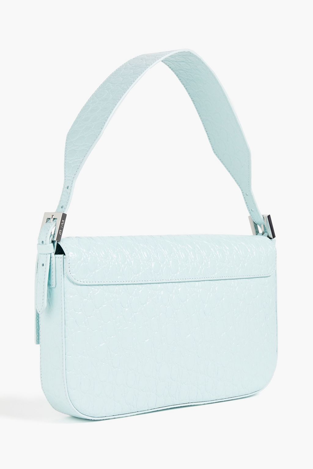BY FAR Manu polished leather shoulder bag