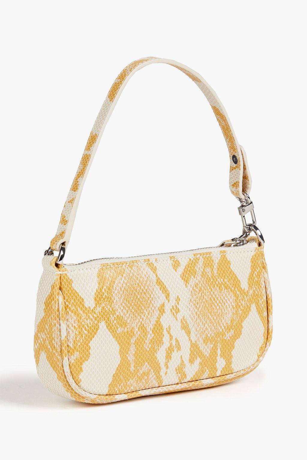 BY FAR Mini Rachel snake-print suede shoulder bag
