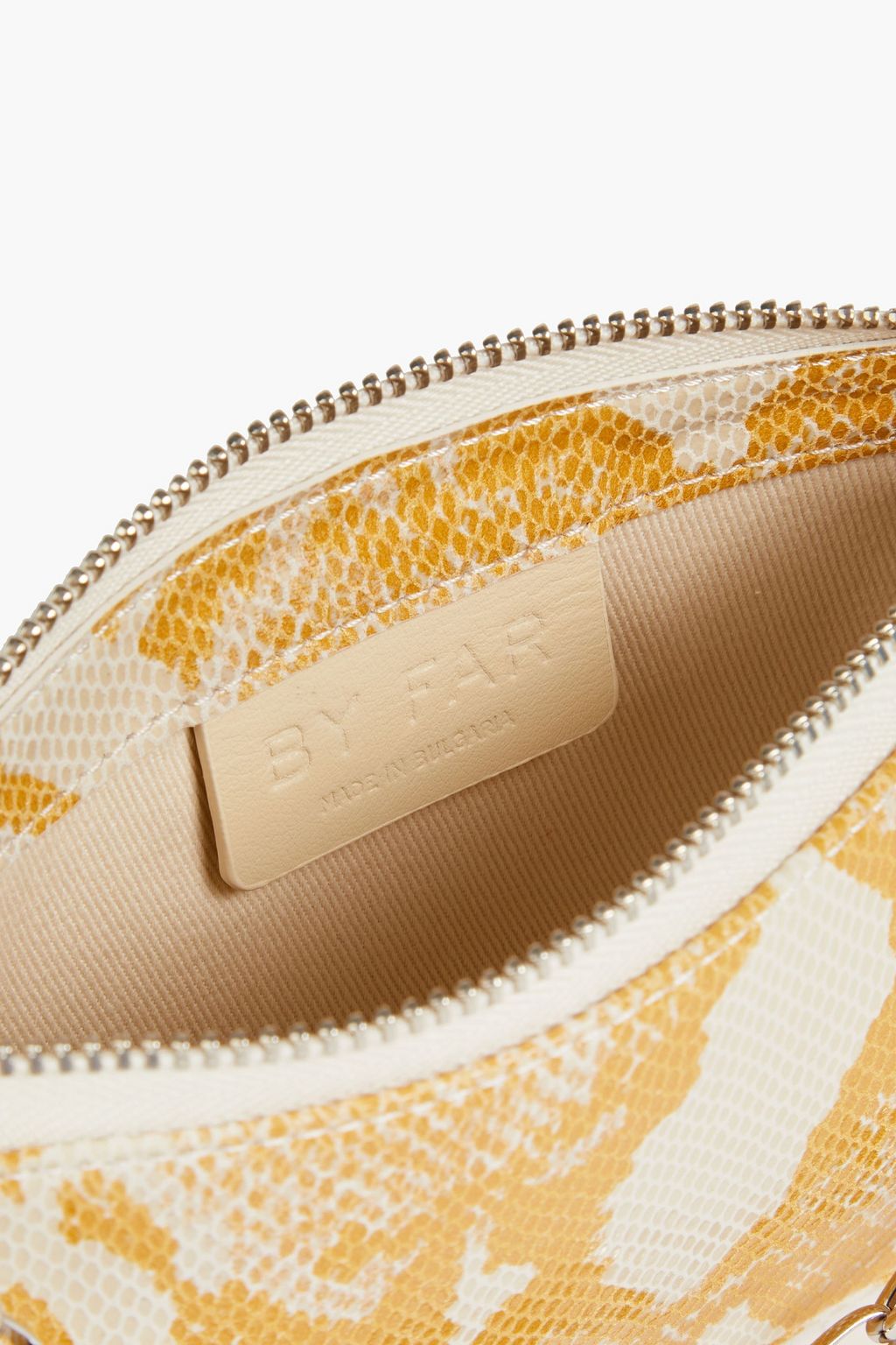 BY FAR Mini Rachel snake-print suede shoulder bag