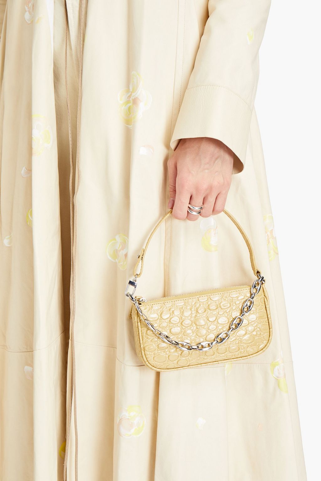 BY FAR Mini Rachel croc-effect leather shoulder bag