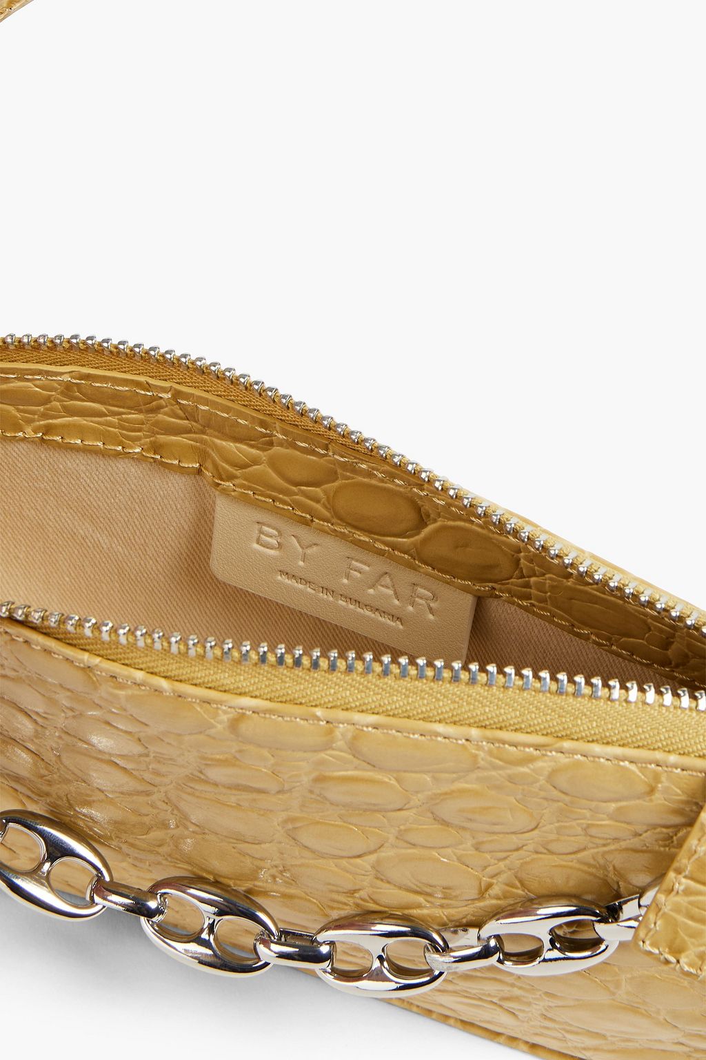 BY FAR Mini Rachel croc-effect leather shoulder bag