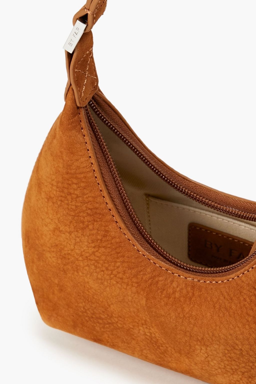 BY FAR Baby Amber nubuck shoulder bag
