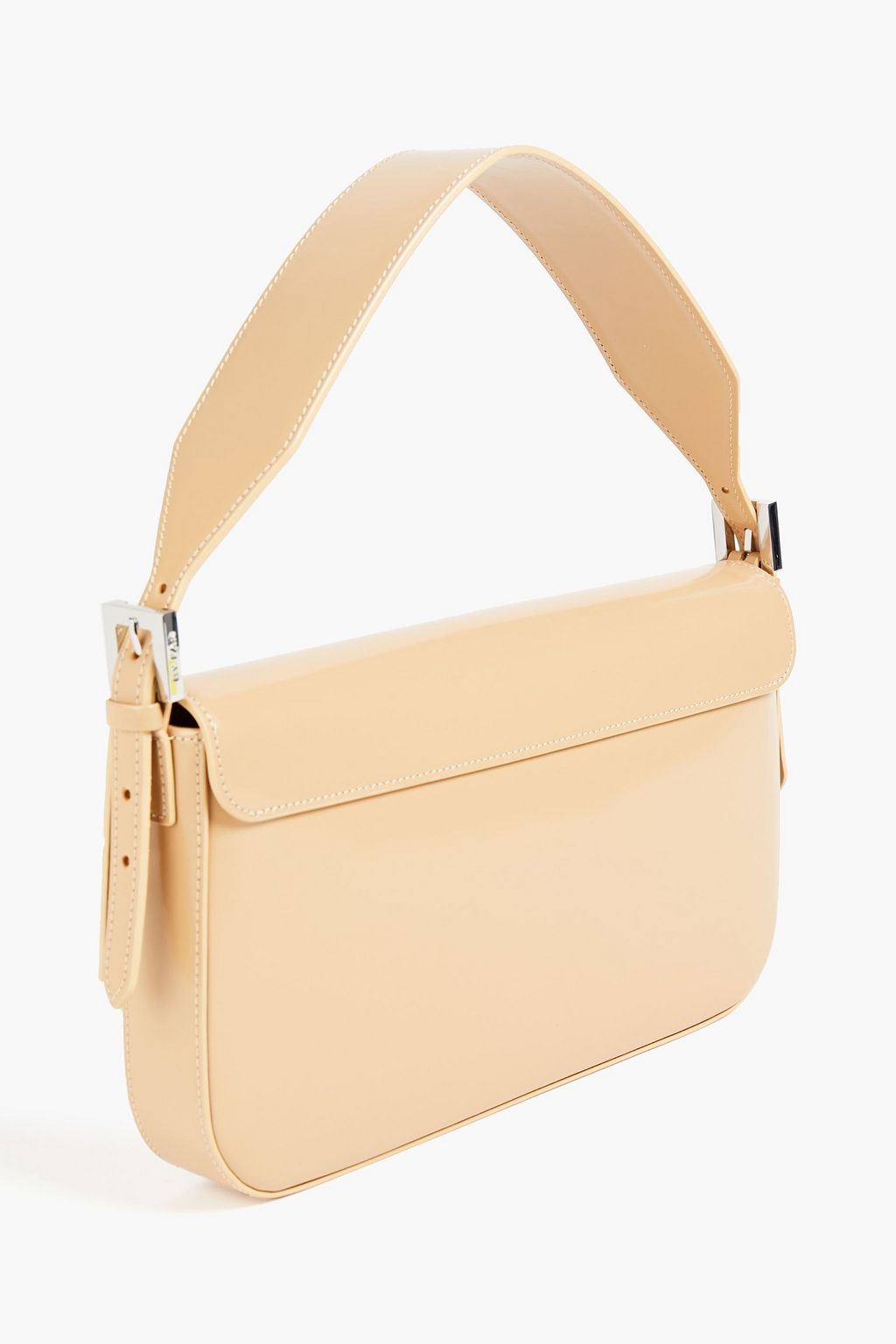 BY FAR Manu polished leather shoulder bag