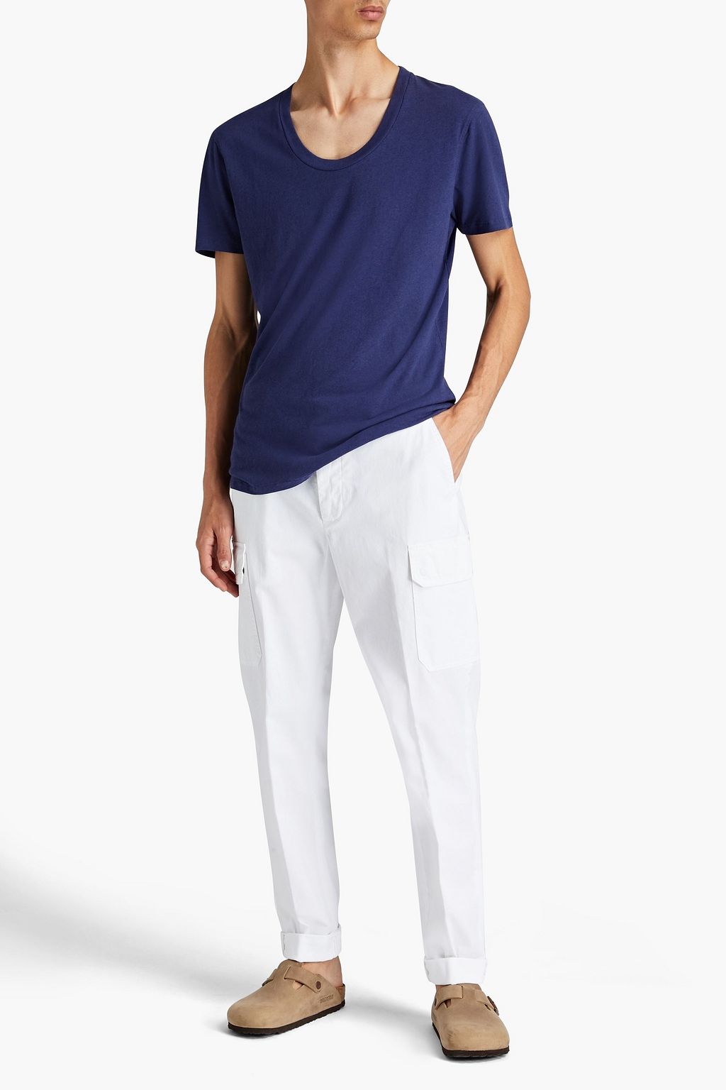 FRESCOBOL CARIOCA Emiliano cotton and linen-blend jersey T-shirt