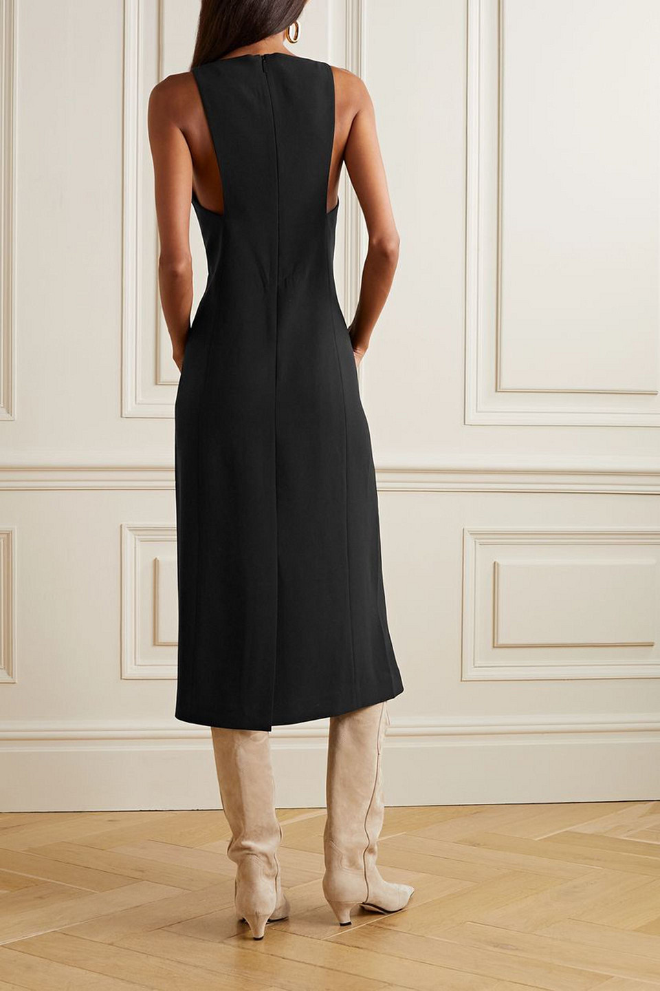  Tibi - Midikleid Aus Crêpe - Schwarz - Us 4 
